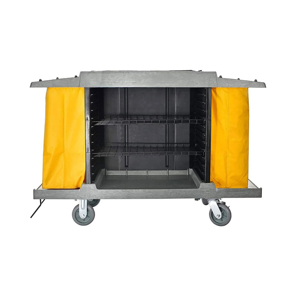 Large Housekeeping Cart - 57"L x 21"W x 47.5"H / Grey / Cart
