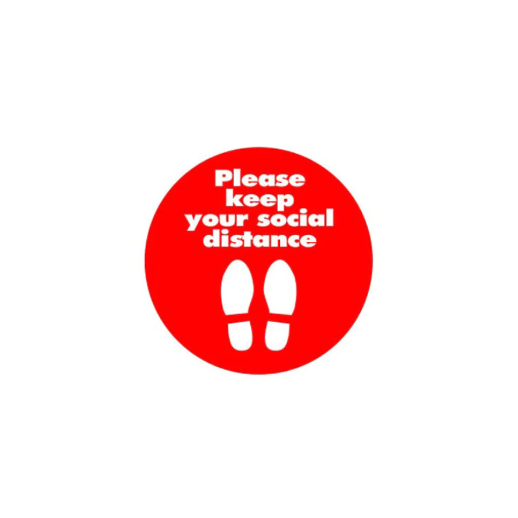 Stand Here-Floor Decal - Red & White
