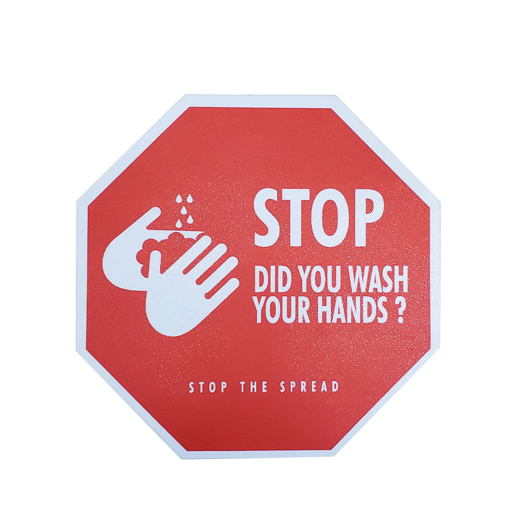 Wash Hands-Floor Decal - Red & White