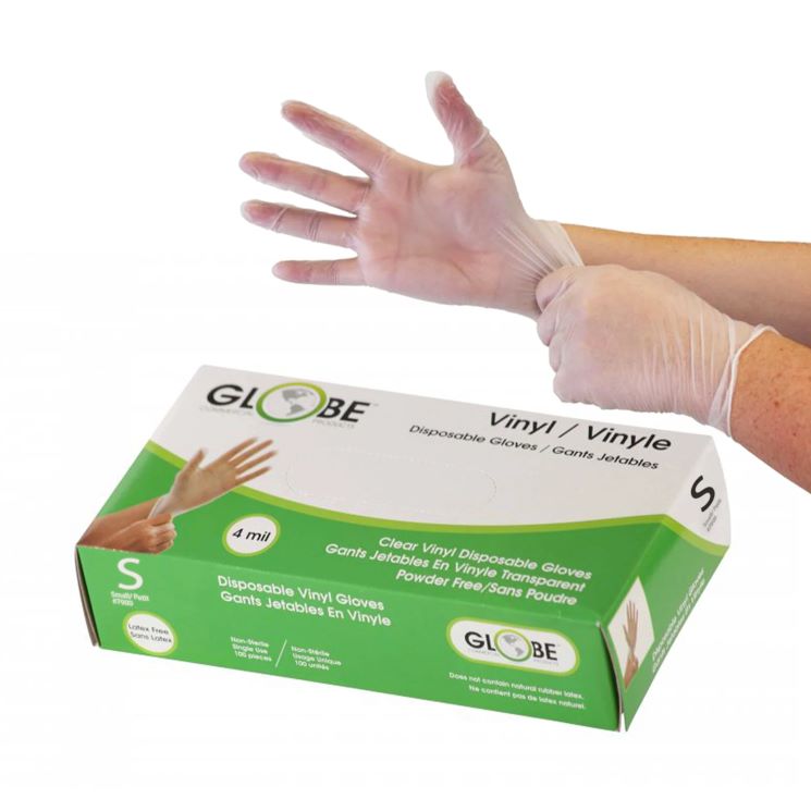 4 Mil Vinyl Gloves Powder-Free  - CLEAR