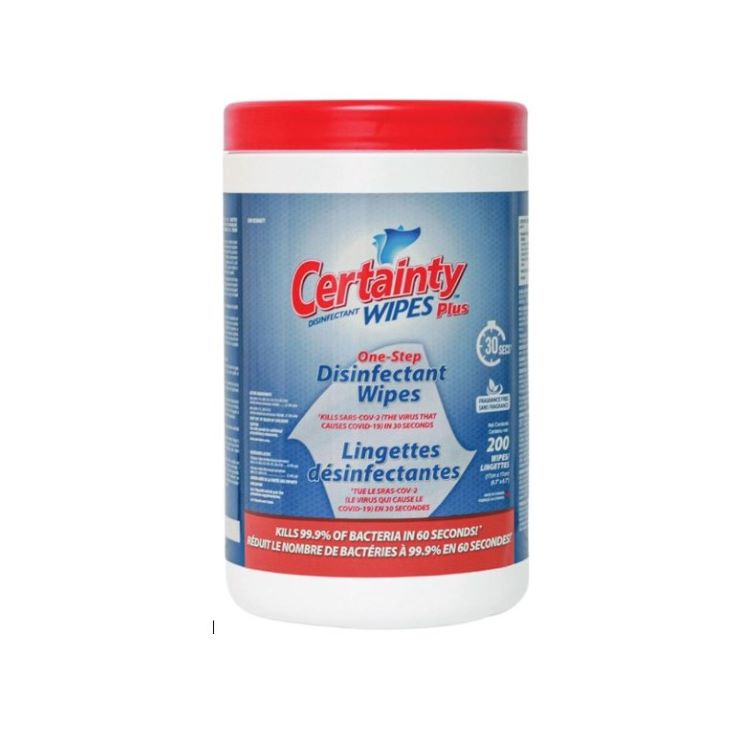 CERTAINTY PLUS DISINFECTANT WIPES CANISTER 6/CS