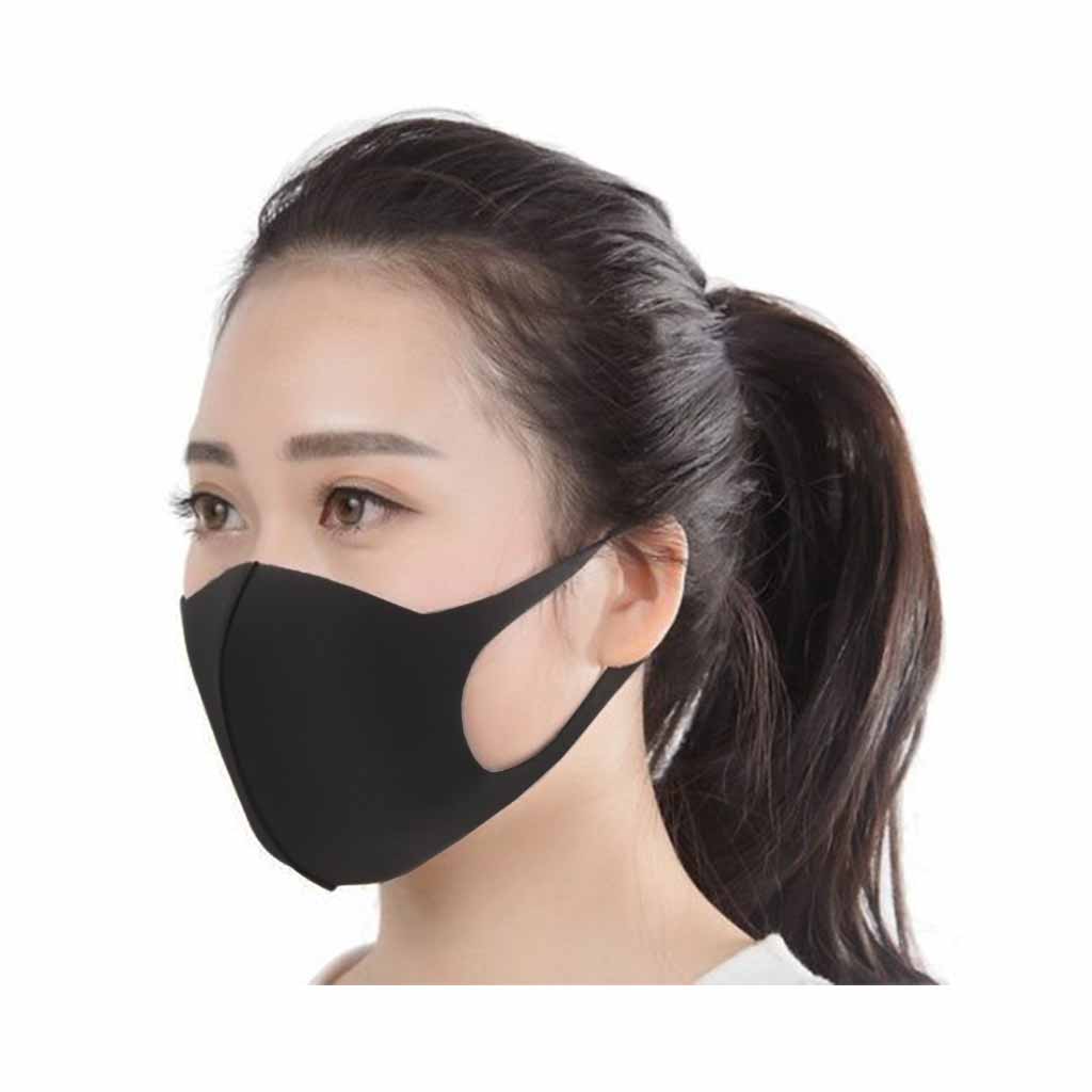 Adult Reusable Face Mask Black Polyester-Spandex