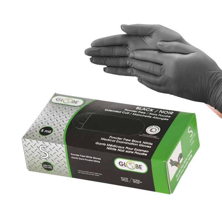 Black 5 Mil Nitrile Gloves Powder-Free