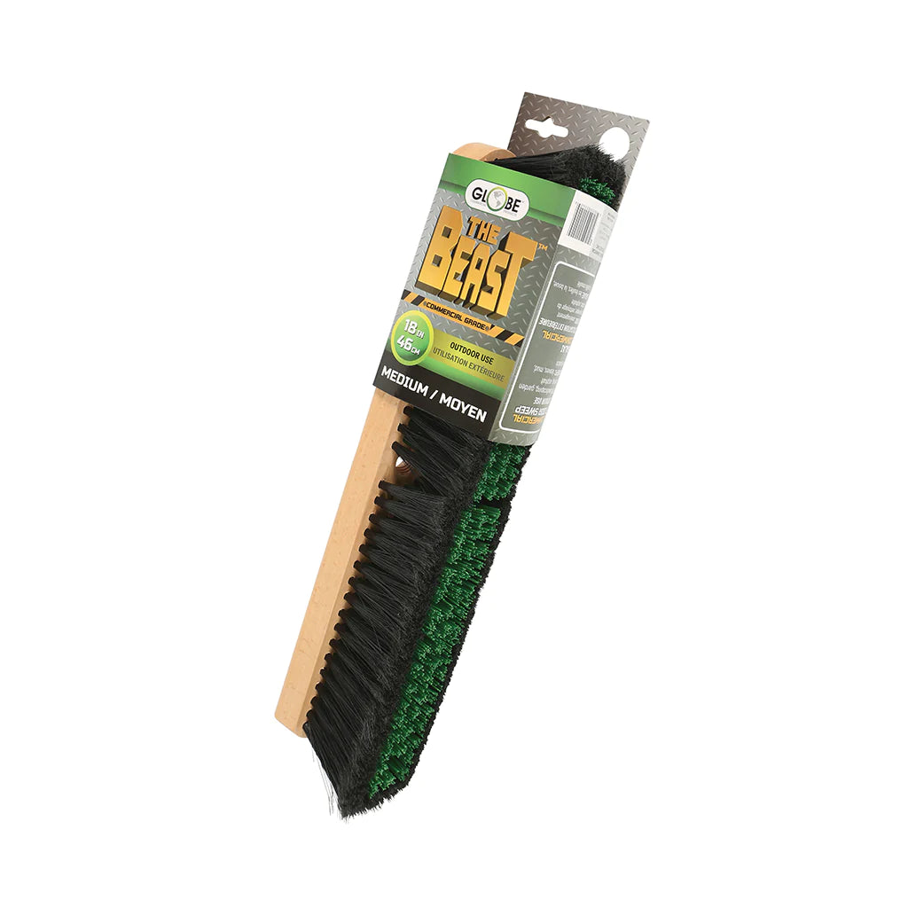 Heavy-Duty Beast™ Commercial Push Broom Heads - Medium Bristles / Black/ Green