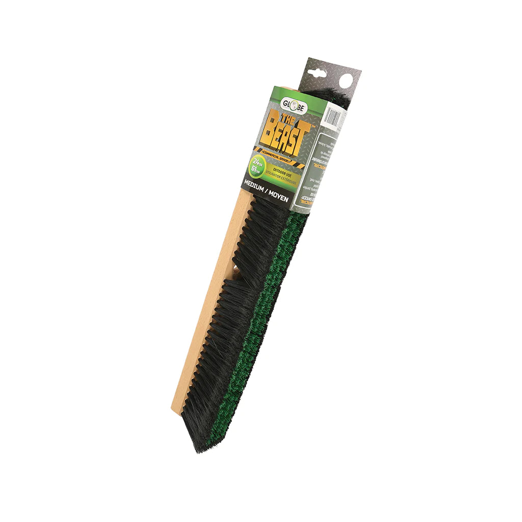 Heavy-Duty Beast™ Commercial Push Broom Heads - Medium Bristles / Black/ Green