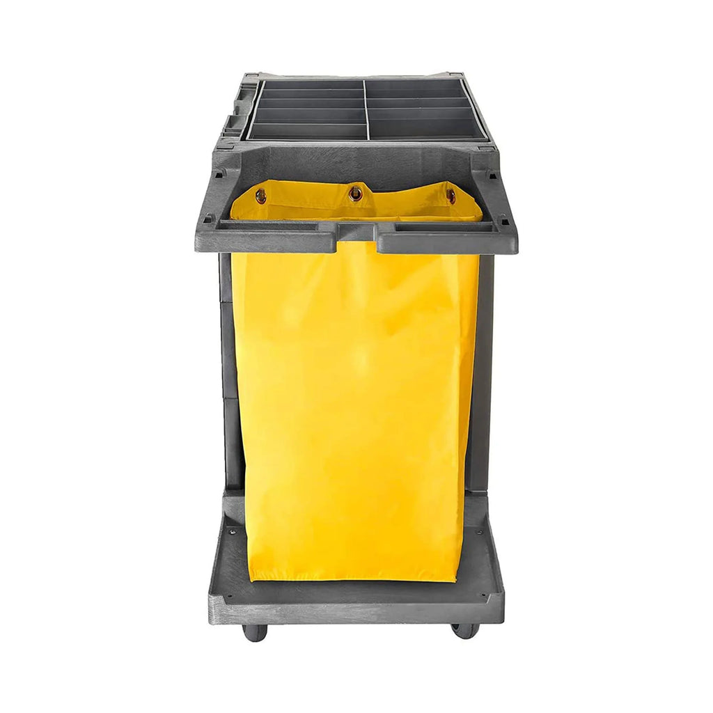 Large Housekeeping Cart - 17"L x 10.5"W x 34"H / Yellow / 6 Grommet Replacement Bag