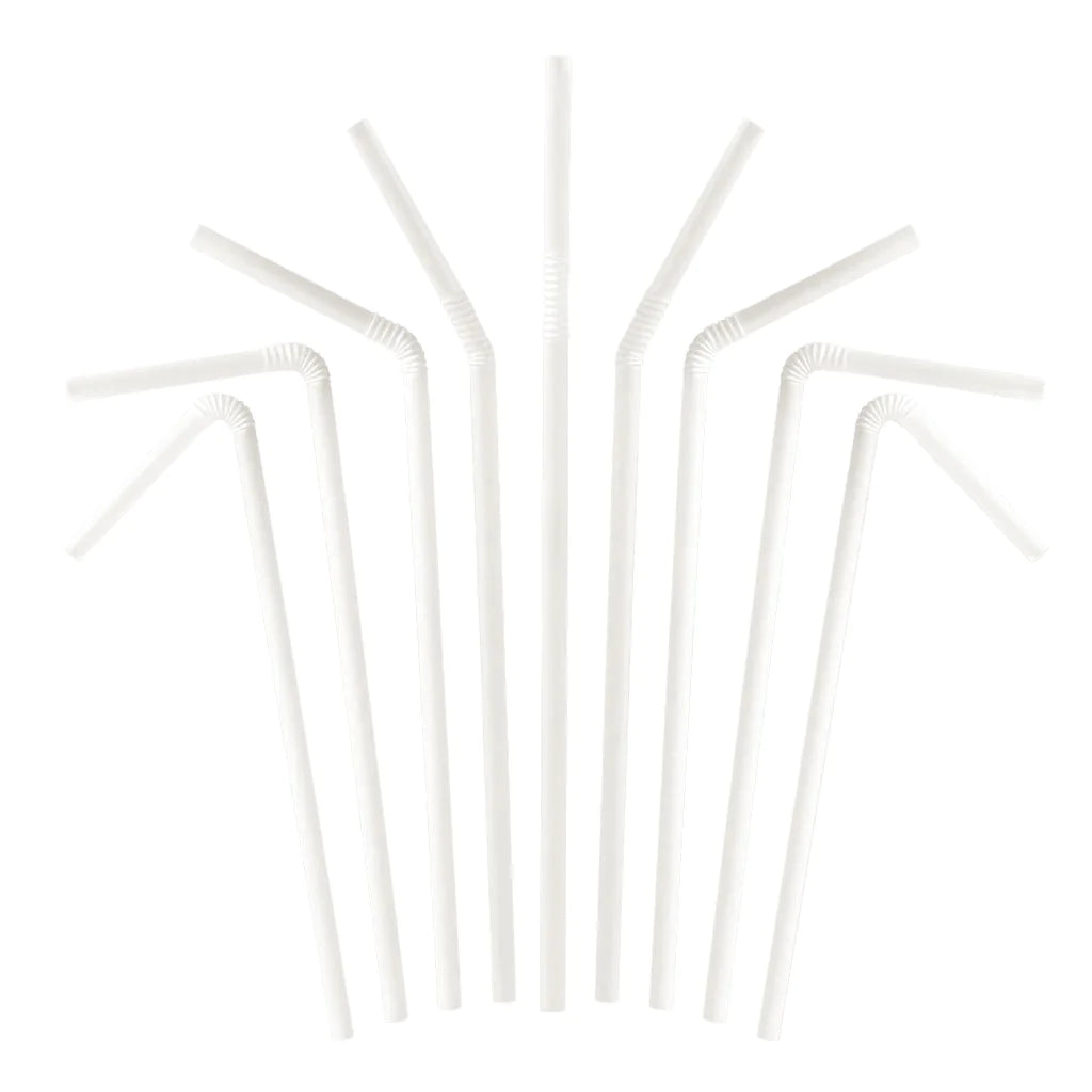 PLA Straws Compostable 7.75" Wrapped - 7.75"H / White