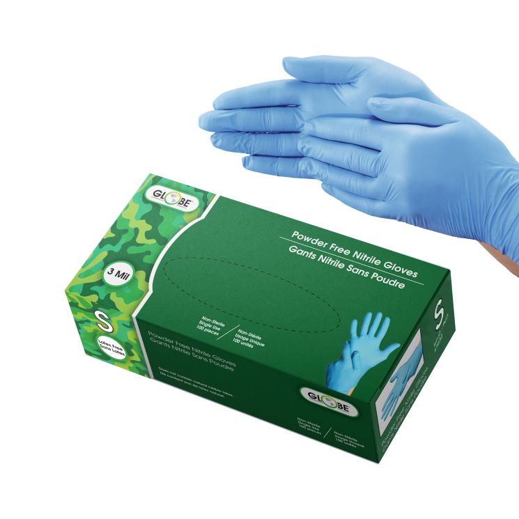 Sky Blue 3 Mil Nitrile Gloves Powder-Free