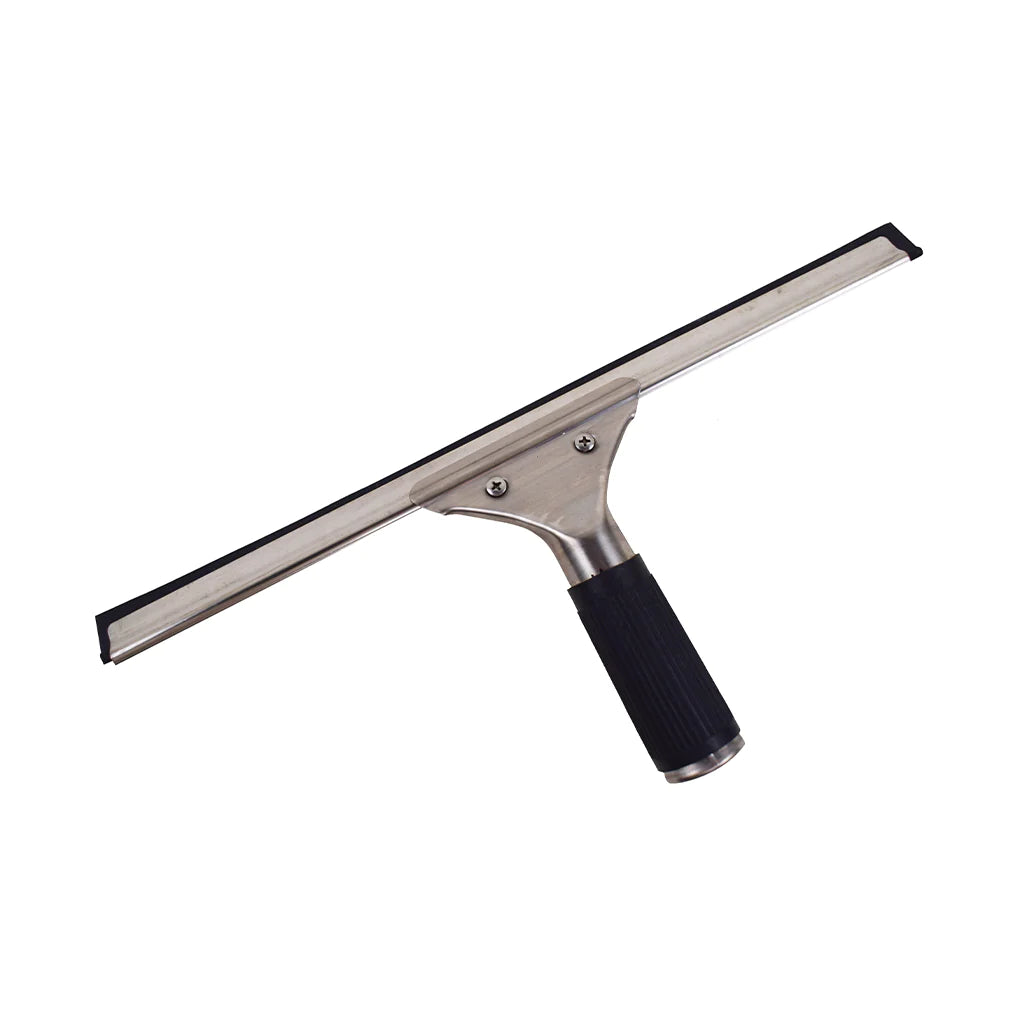 Stainless Steel Squeegee Complete With Channel And Rubber - Black/ Silver