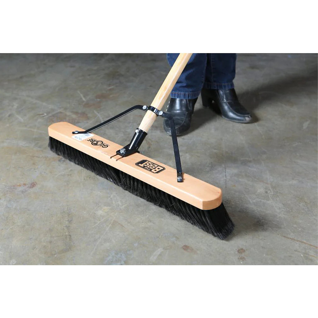 The Beast™ Assembled Wood Block Contractor Push Brooms - Medium Bristles / Black