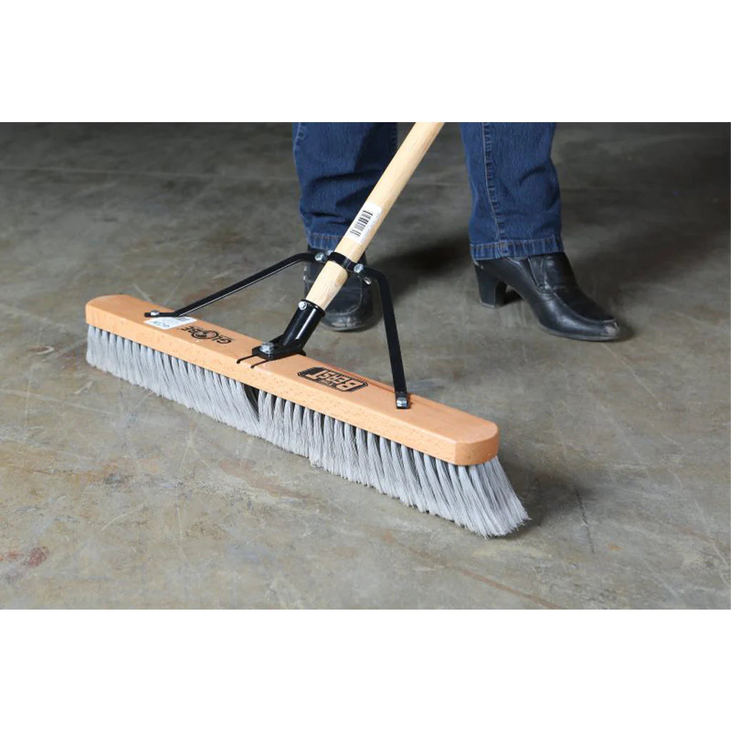 The Beast™ Assembled Wood Block Contractor Push Brooms - Soft Bristles / Khaki