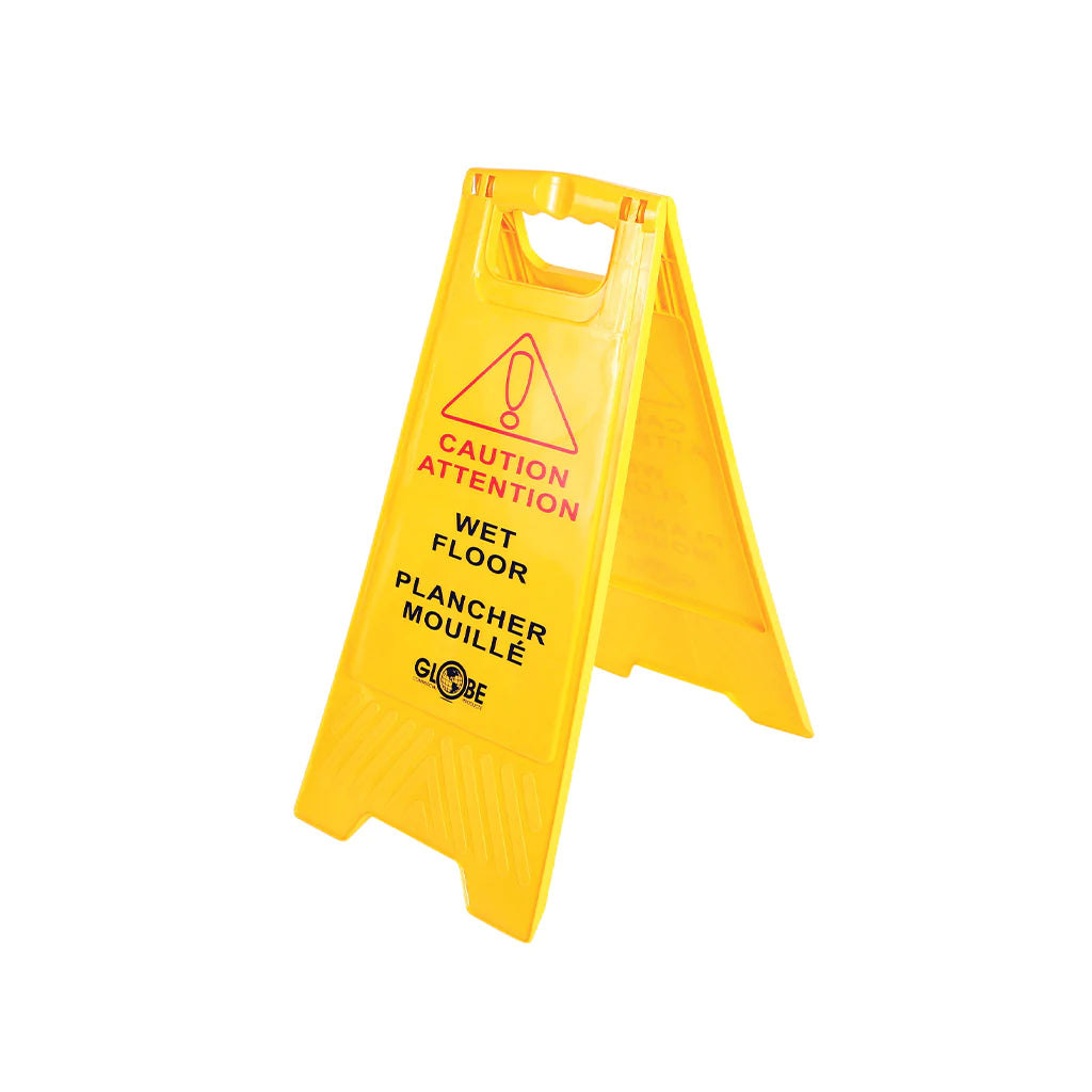 Wet Floor Sign English-French - 11.75"L X 13"W X 23.5"H / Yellow